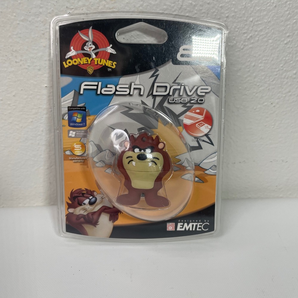 EMTEC Looney Tunes Tasmanian Devil Taz 8GB USB 2.0 Flash Drive EKMMDBGLI03 New